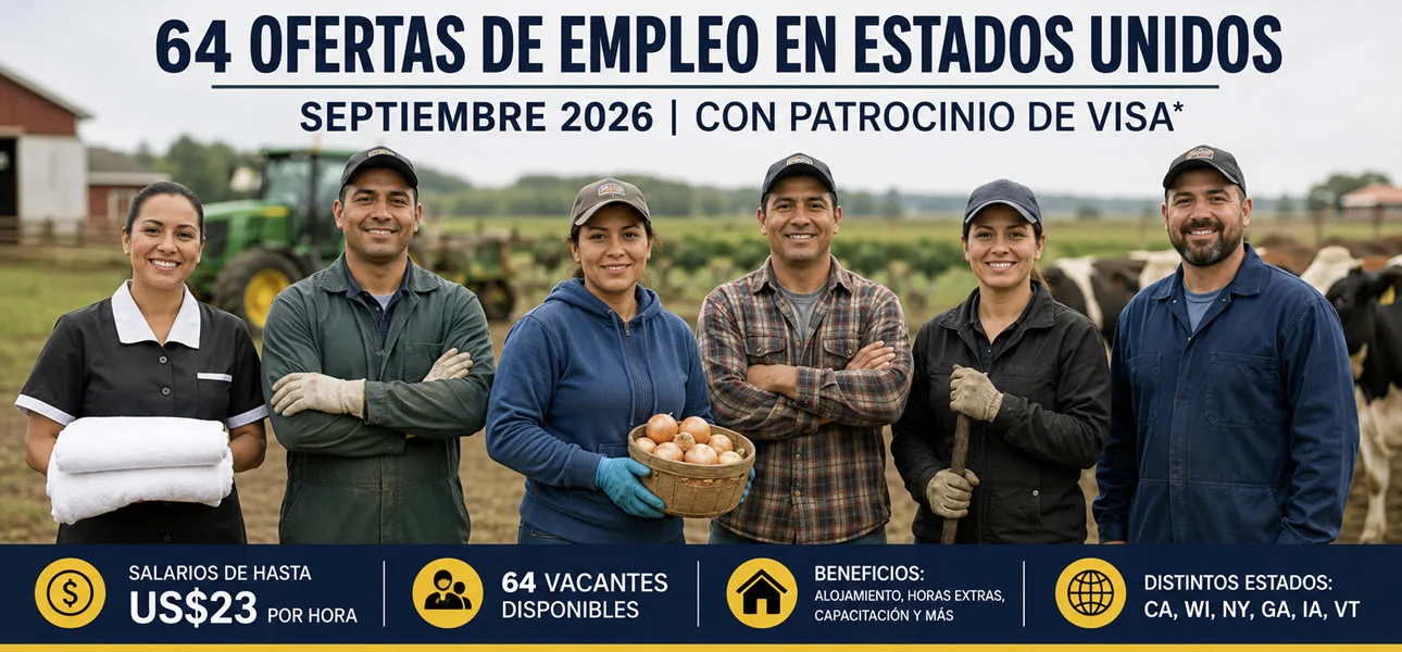 Empleos en Estados Unidos Septiembre 2026