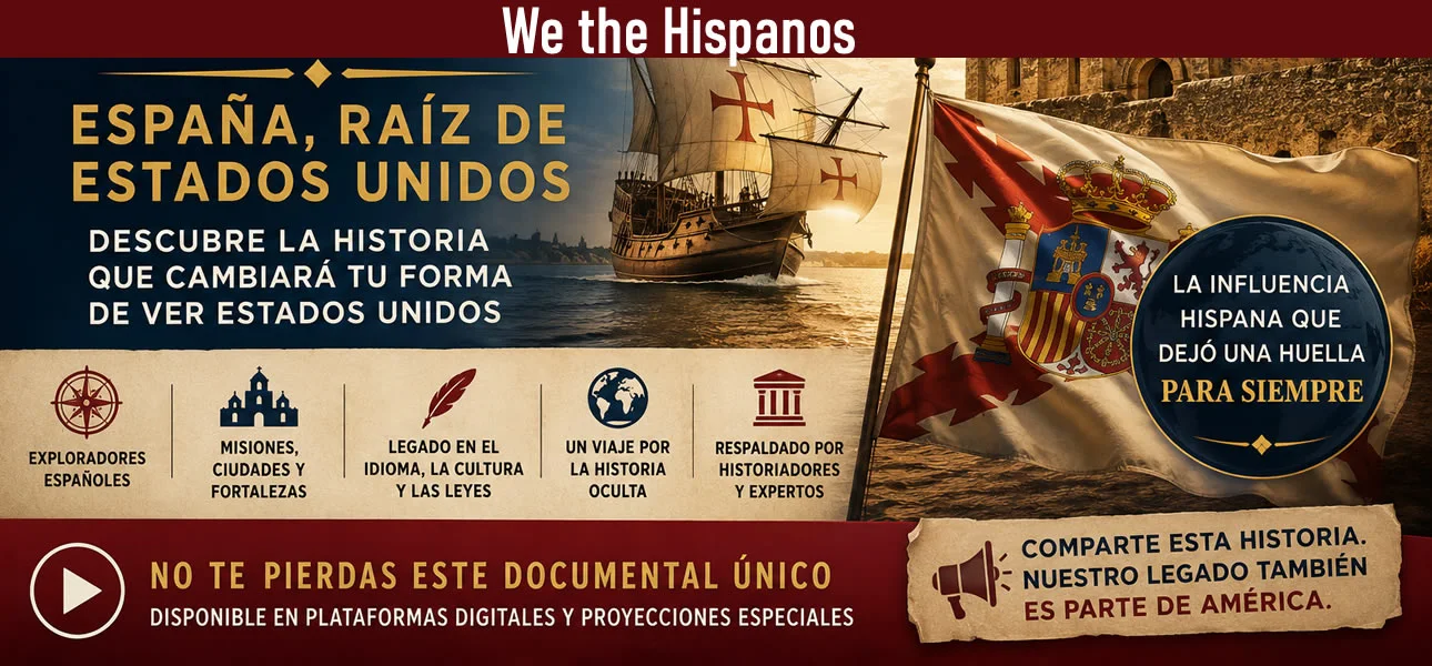 Cartel oficial del documental We the Hispanos: España, raíz de Estados Unidos