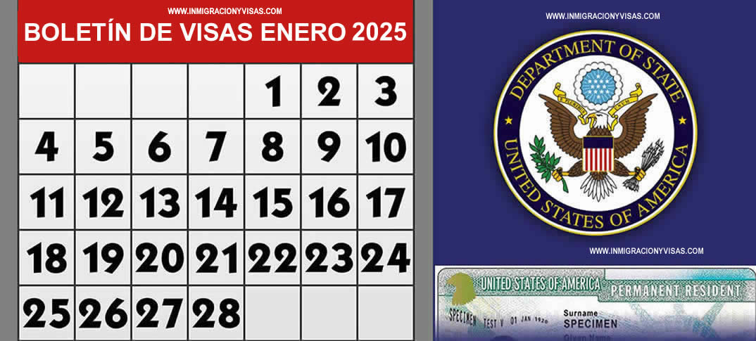 Boletín de visas Enero 2025 