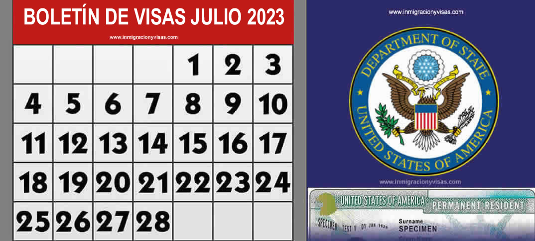 Boletín de visas Julio 2023 