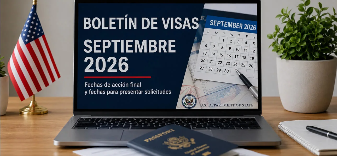 Boletín de Visas de septiembre de 2026 con fechas de prioridad y categorías de inmigración